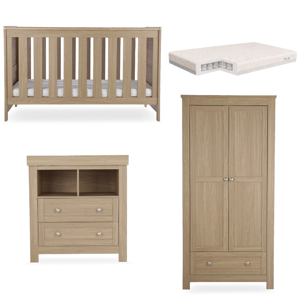 CuddleCo Burford 3 Piece Nursery Furniture Set - Oak
