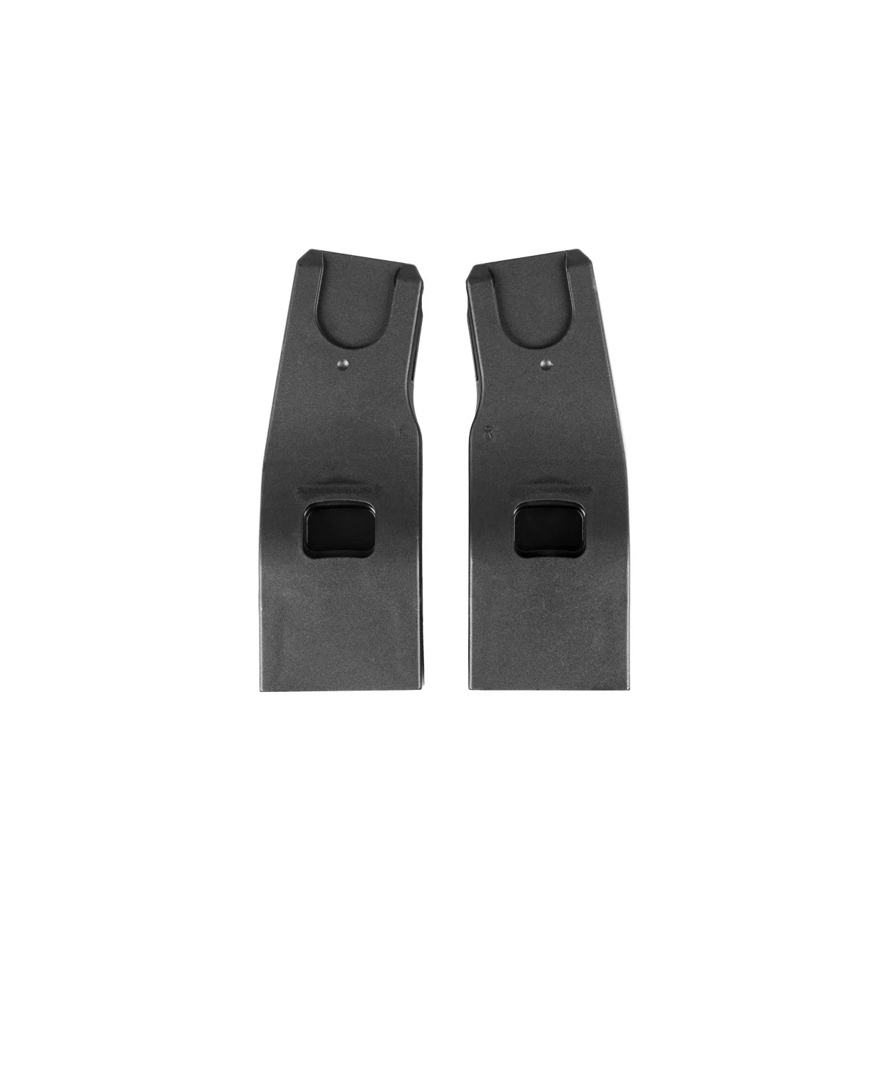 Set of black car seat adapters for venicci pushchair.