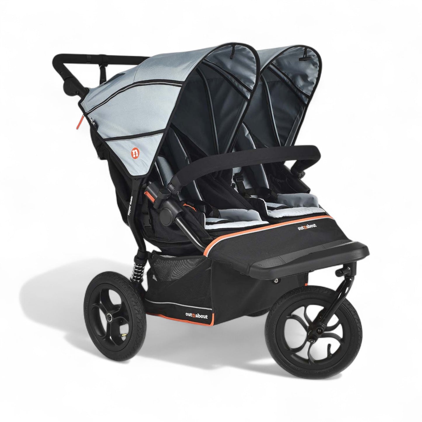 Out n About Nipper V6 Double Newborn and Toddler Bundle in Rocksalt Grey