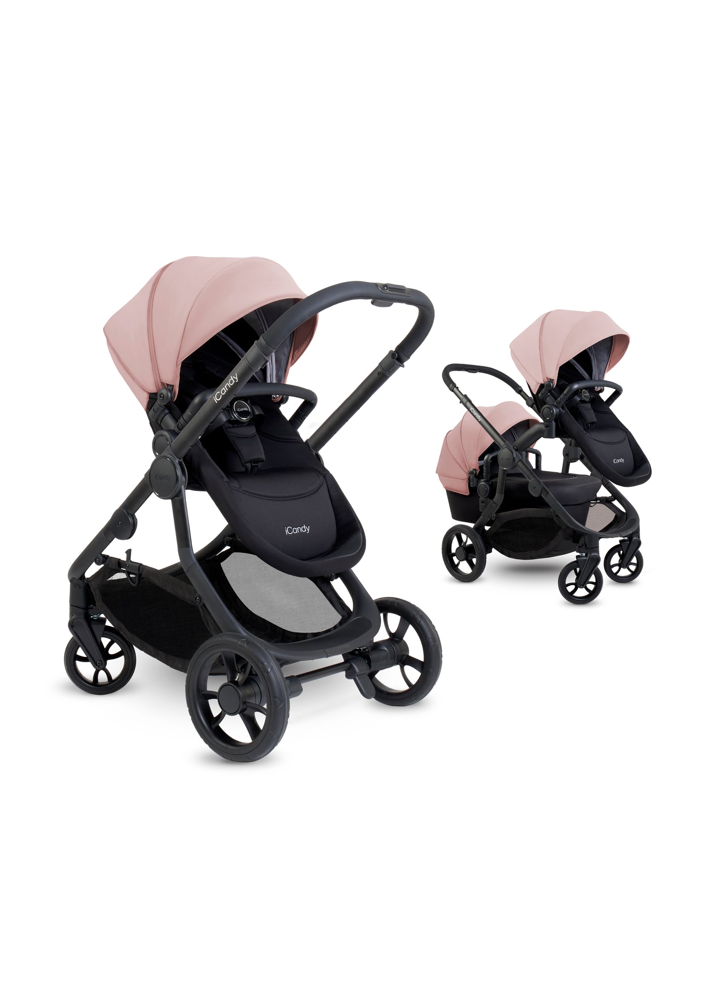 The iCandy Orange 4 in Rose as a complete bundle, showcasing a range of accessories.
