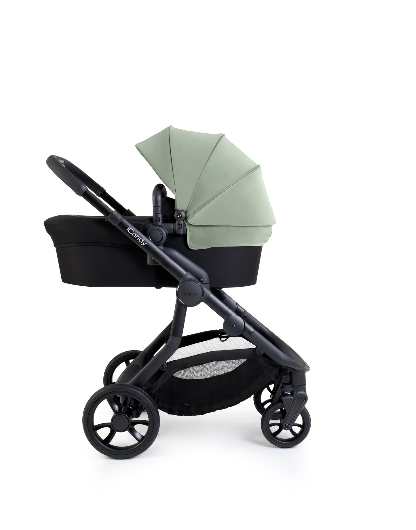 The iCandy Orange 4in Pistacio as a complete bundle, showcasing a range of accessories.