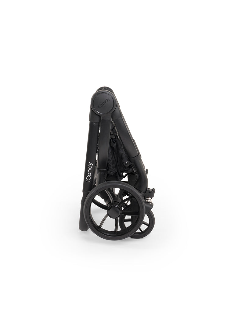 All Black iCandy Peach 7 stroller in black edition, perfect for stylish parents on the go.