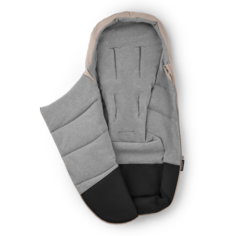 Bugaboo Universal footmuff in desert taupe colourway.