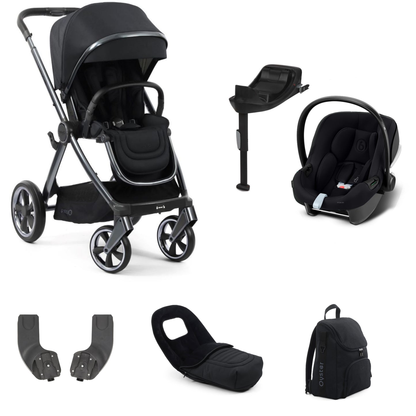 Oyster 4 Stroller Carbonite atonb2 car seat