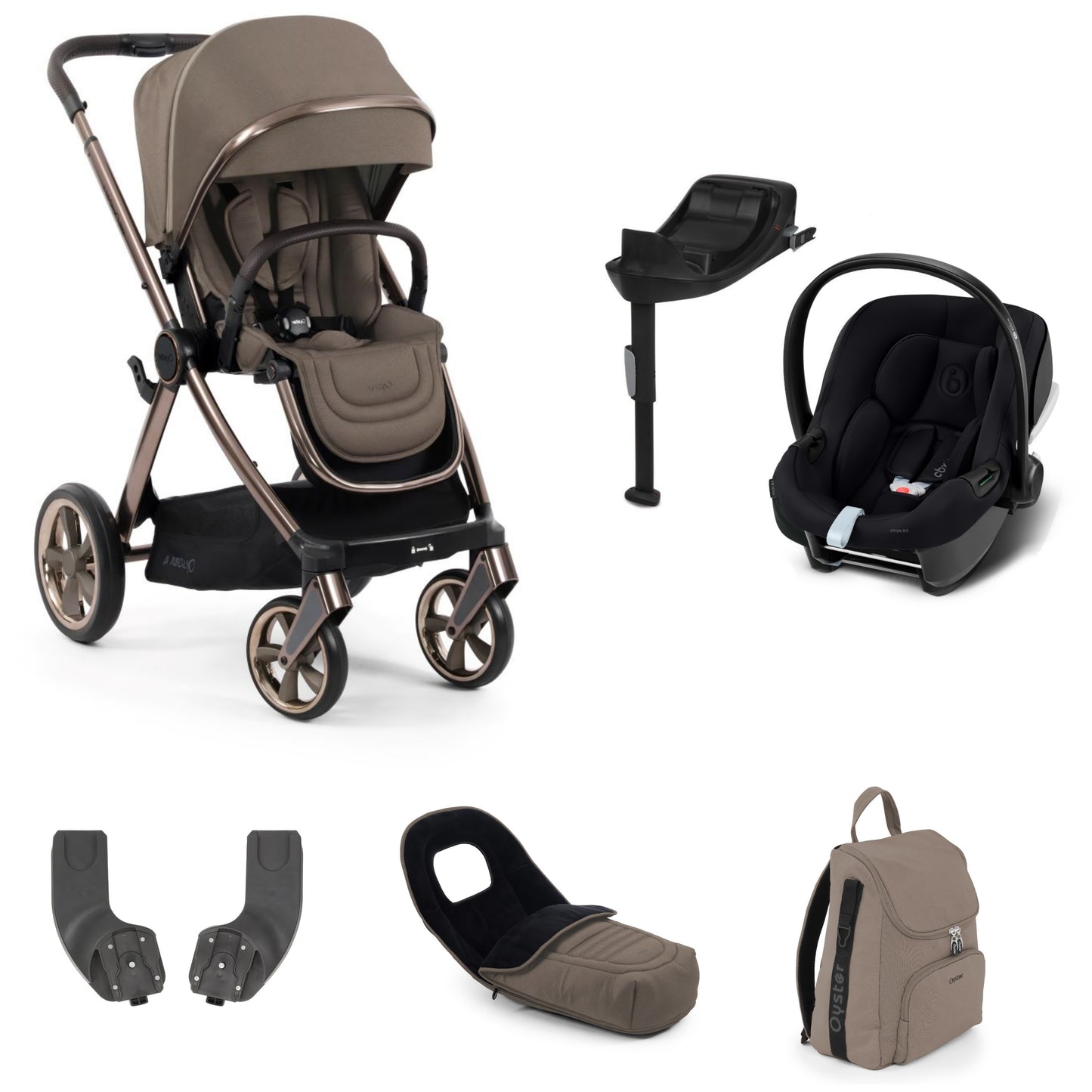 Oyster 4 Stroller mink with aton b2 car seat
