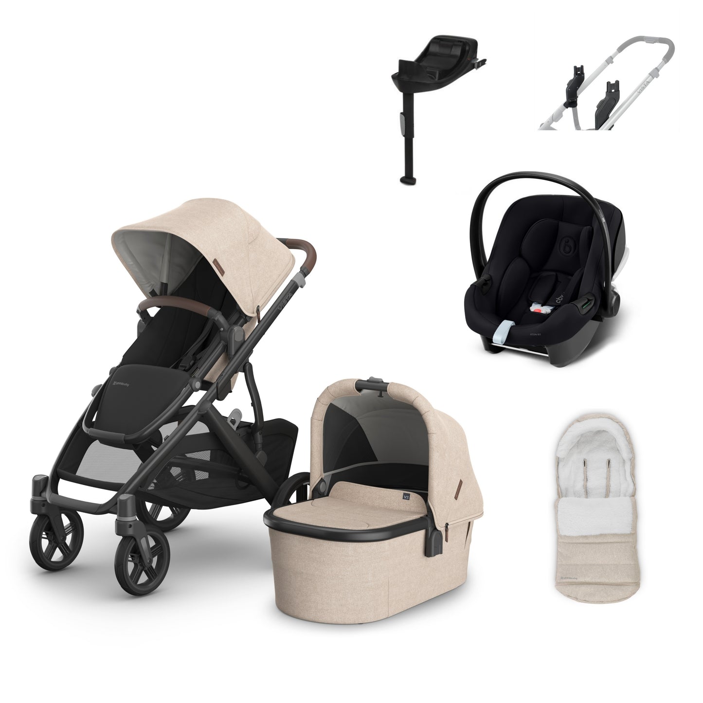 UPPAbaby Vista v3 Liam aton b2 bundle with footmuff
