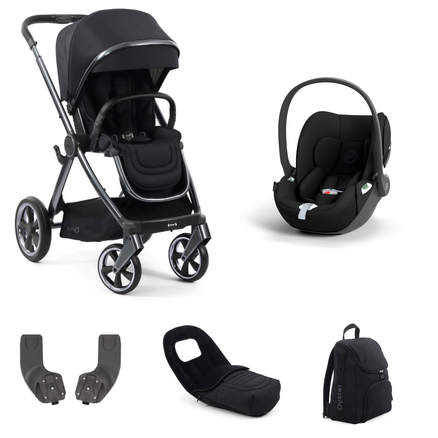 Oyster 4 Stroller Carbonite with accessories, and a cloud t