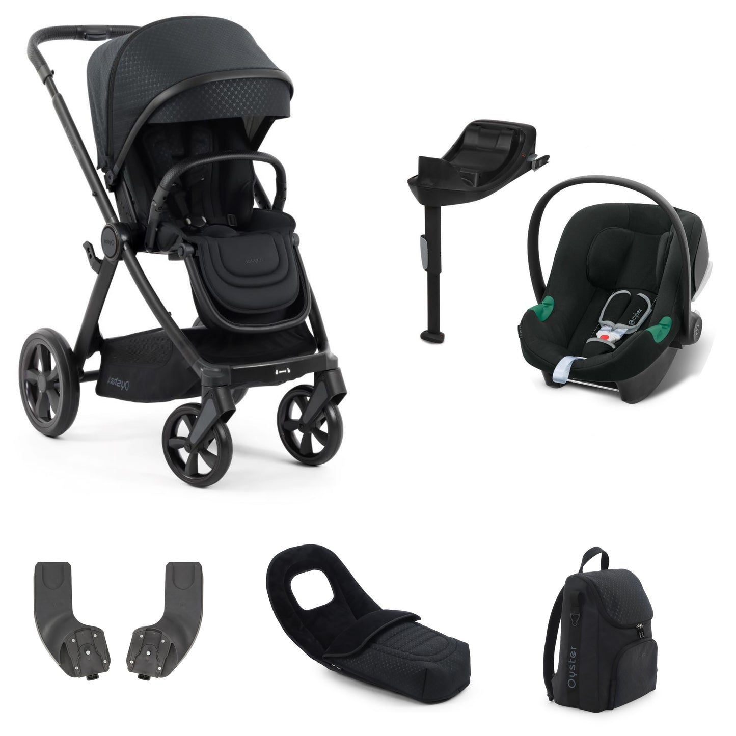 Oyster 4 Stroller Raven with aton b2 car seat