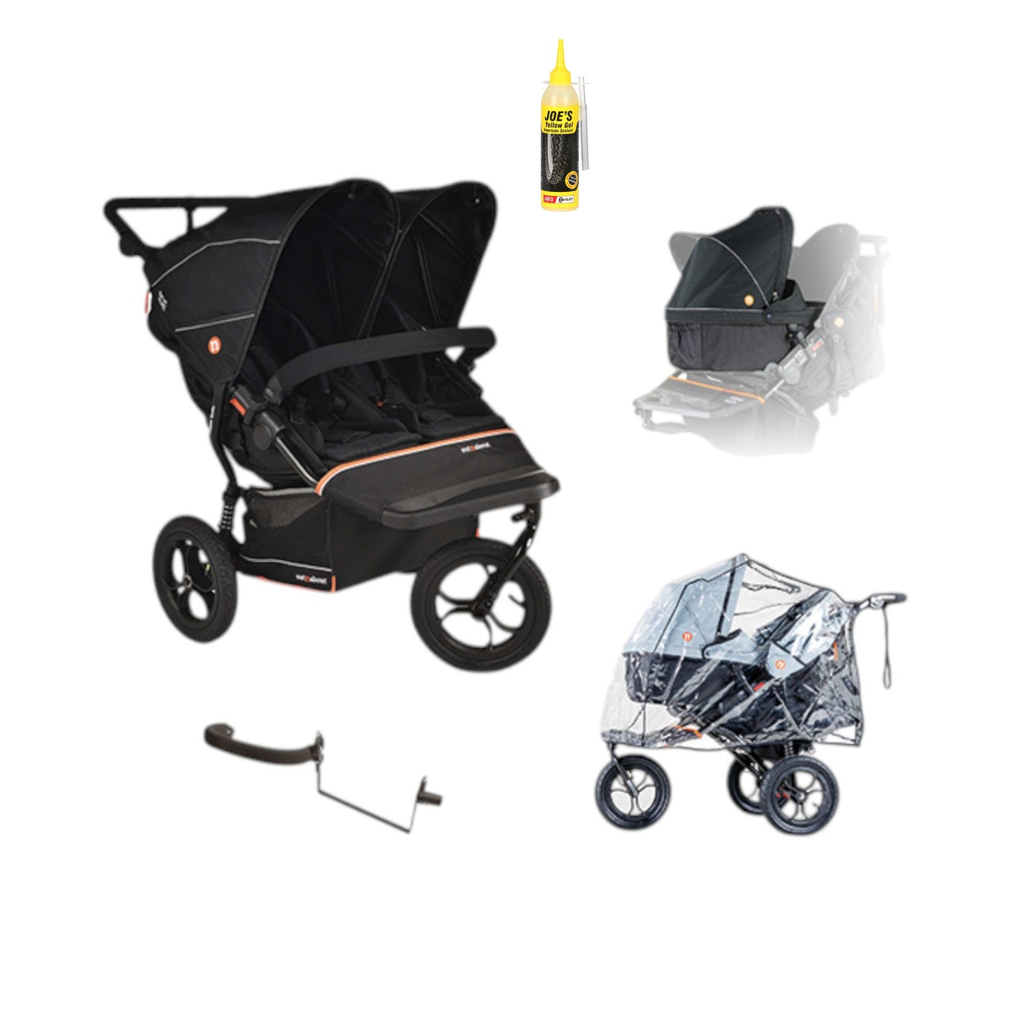 Out n About Nipper V6 Double Newborn and Toddler Bundle in Summit Black