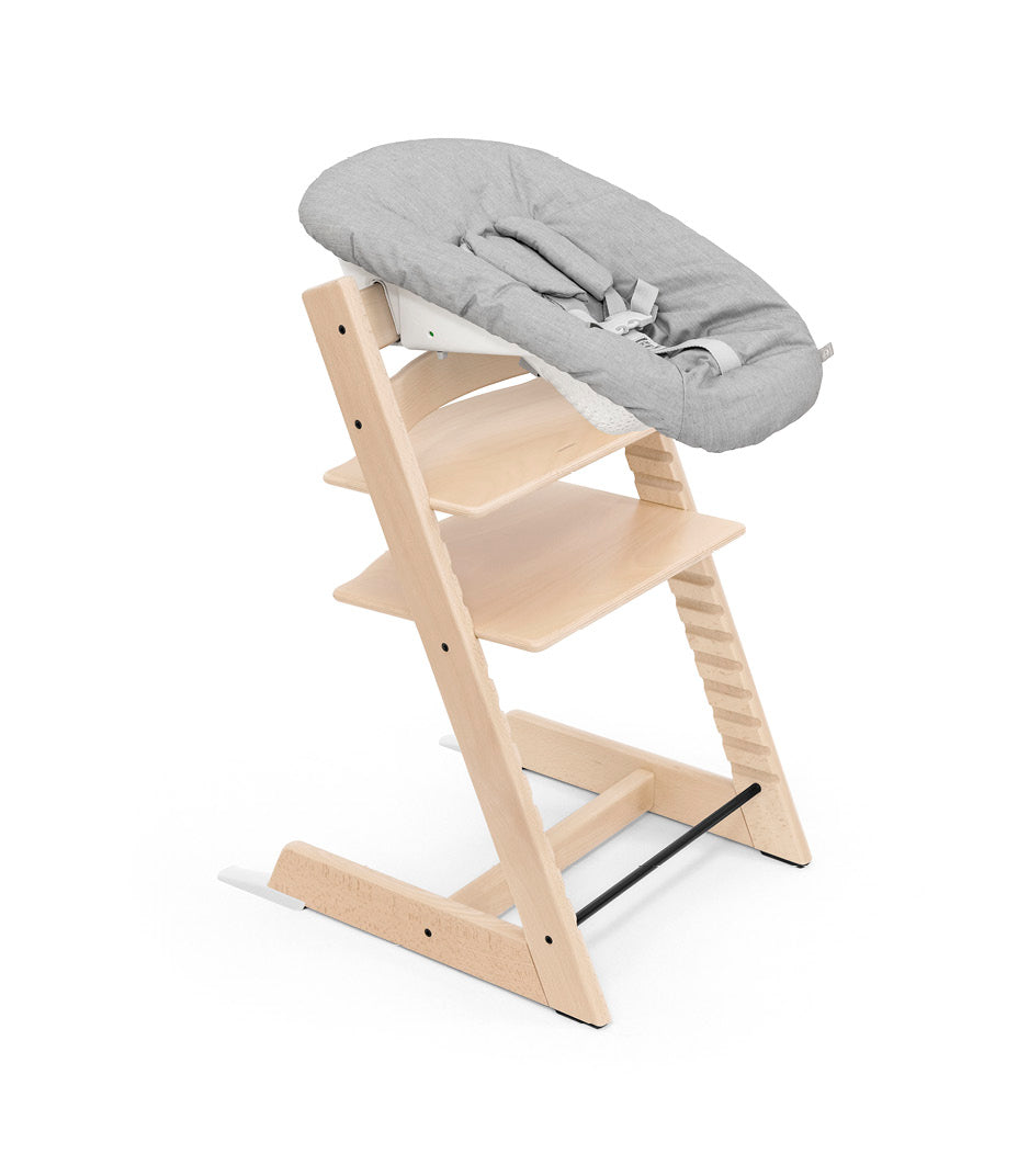 Tripp Trapp Newborn set attached to Natural frame