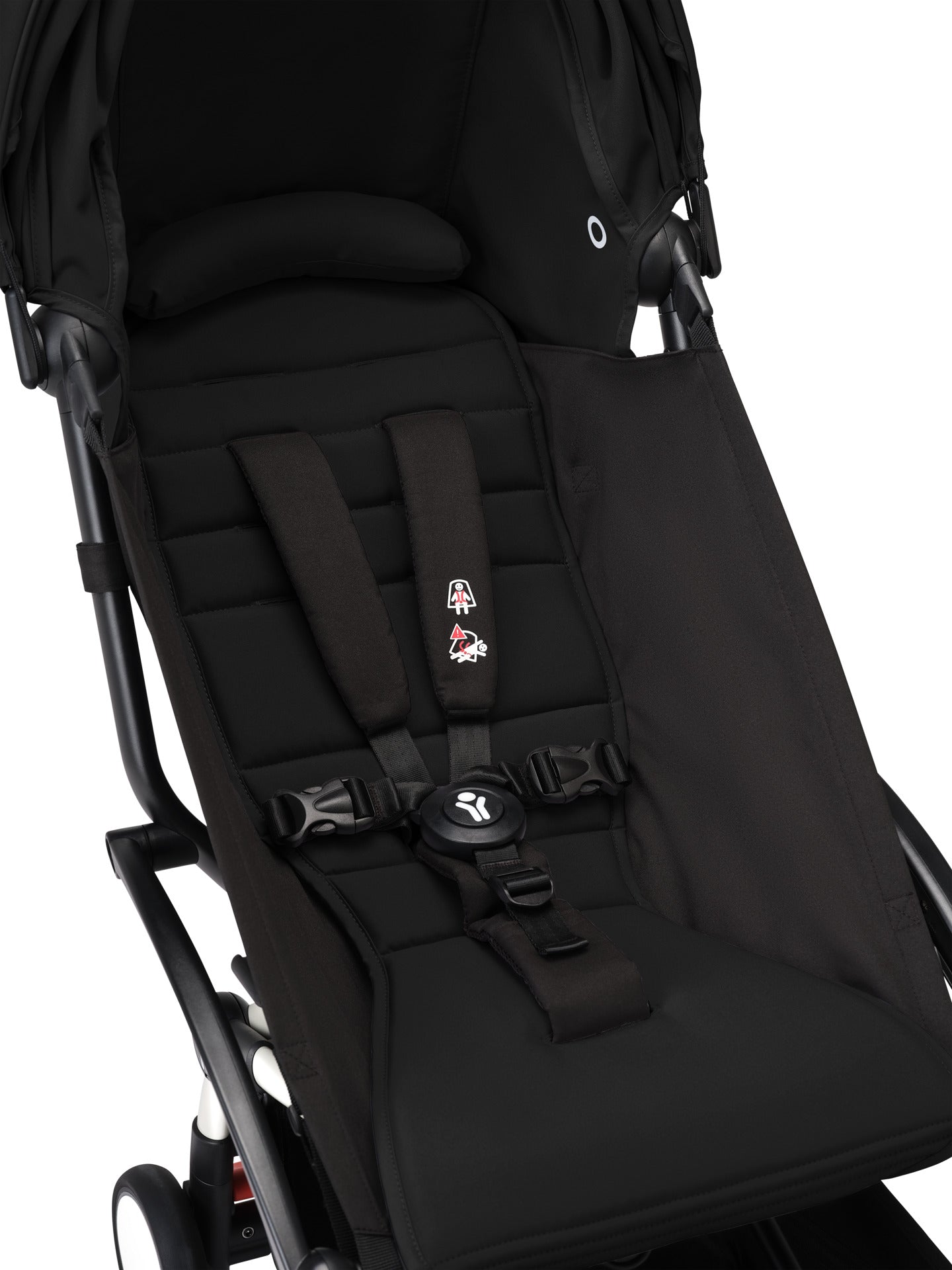 YoYo3 stroller with white chassis and black colour pack.