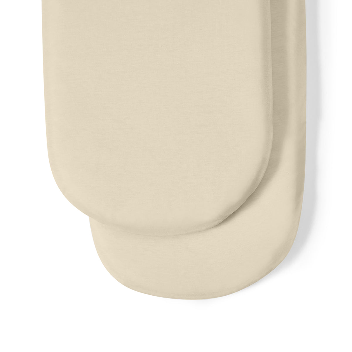 Little green sheep organic cotton moses basket/pram fitted sheets in linen beige colour.