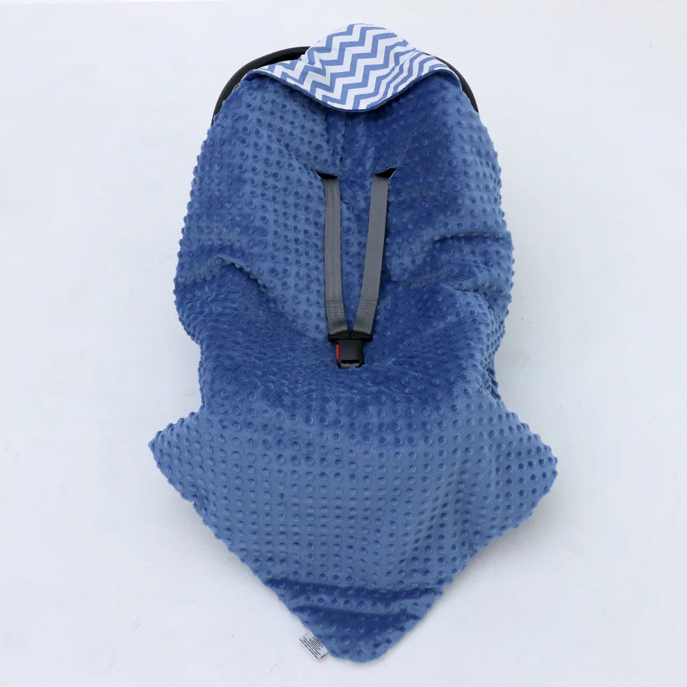 Little loves blanket in Blue Chevron print.