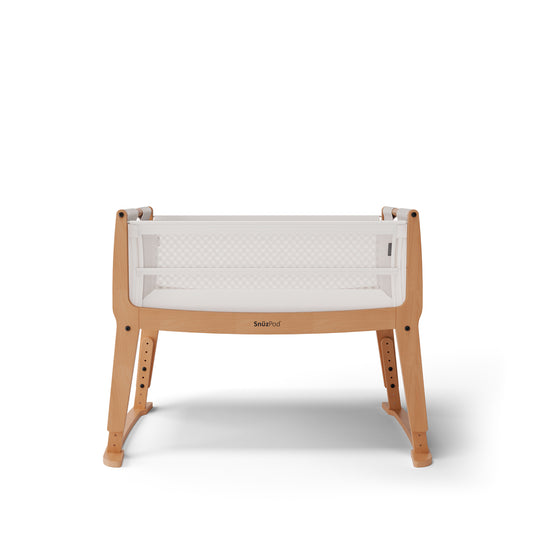 SnuzPod Studio bedside crib in Natural colour.