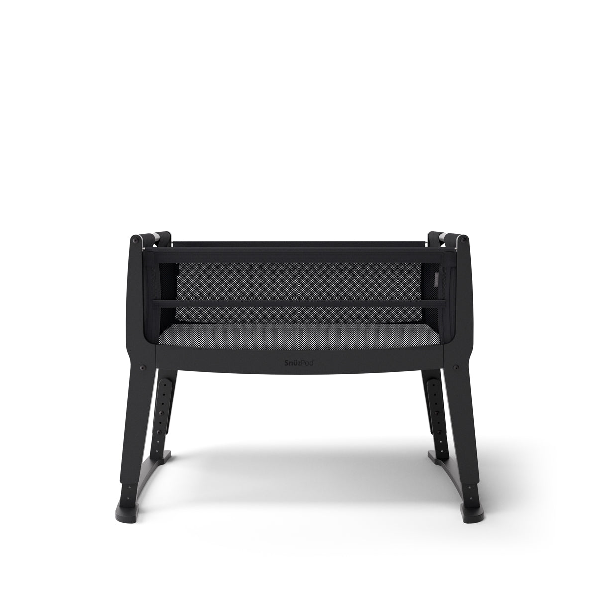 SnuzPod Studio bedside crib in Brooklyn Dark Grey colour.