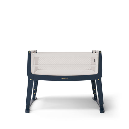 SnuzPod Studio bedside crib in London Navy colour.