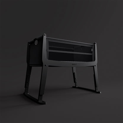 SnuzPod Studio bedside crib in Brooklyn Dark Grey colour.