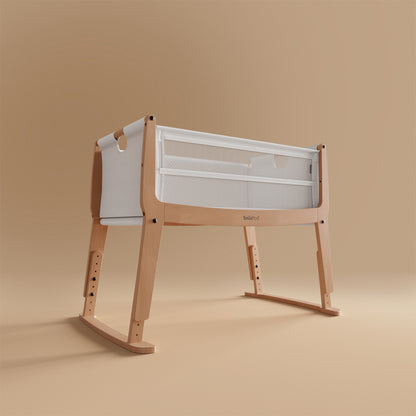 SnuzPod Studio bedside crib in Natural colour.