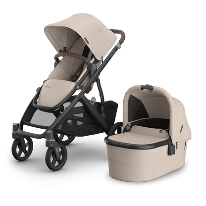 Uppababy Vista V3 travel system in ada beige colour, complete with cloud S car seat only.