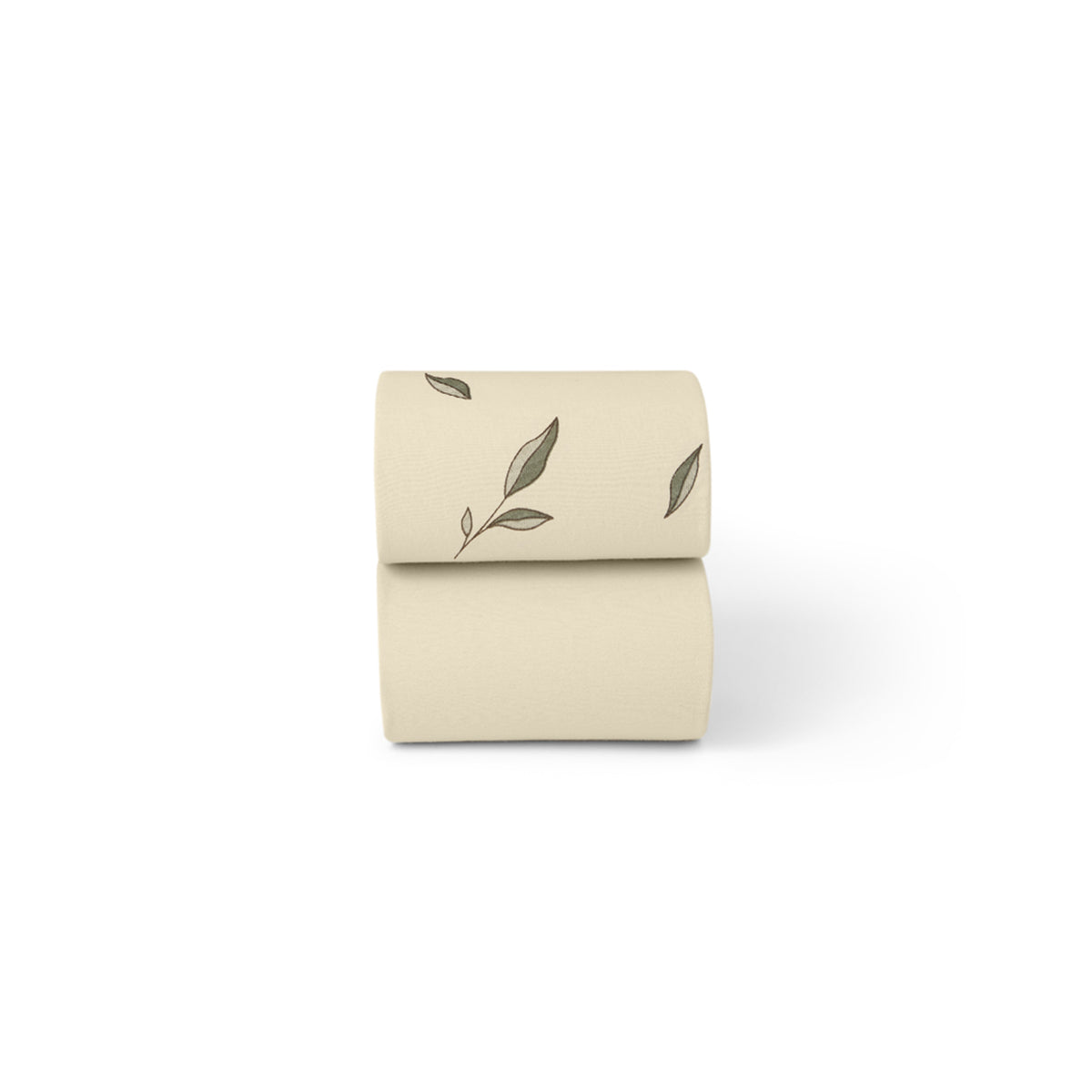 Little green sheep organic cotton moses basket/pram fitted sheets in beige with leaves colour.