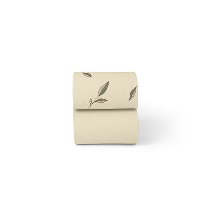Little green sheep organic cotton moses basket/pram fitted sheets in beige with leaves colour.