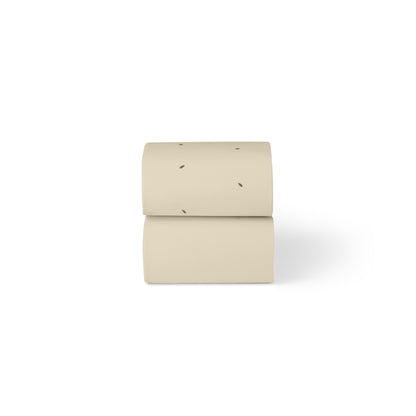 Little green sheep organic cotton moses basket/pram fitted sheets in linen colour with cocoa dots.
