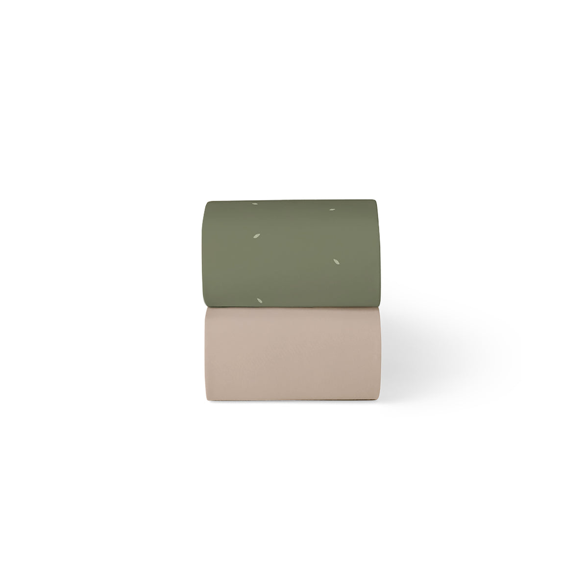 Little green sheep organic cotton moses basket/pram fitted sheets in juniper green and sage beige colour.