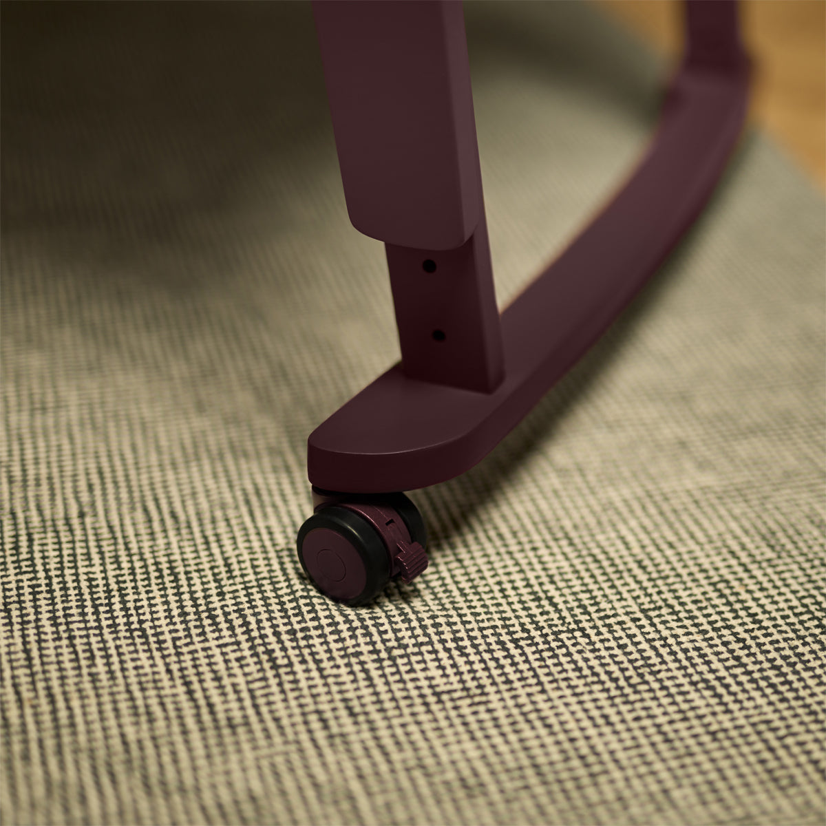 SnuzPod Studio bedside crib in Rome Burgundy colour.