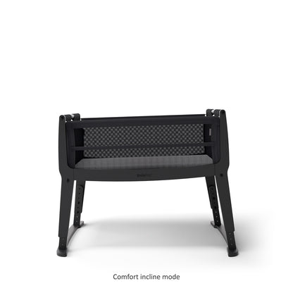 SnuzPod Studio bedside crib in Brooklyn Dark Grey colour.