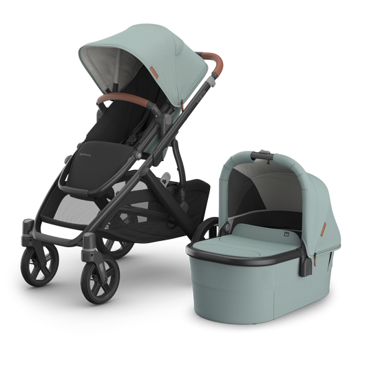 UPPAbaby Vista V3 In Kenzi showcasing both a stroller and carrycot