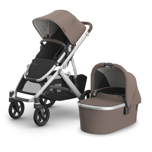 UPPAbaby Vista in Theo showcasing stroller and carrycot