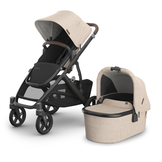 UPPAbaby Vista V3 In Liam showcasing both a stroller and carrycot