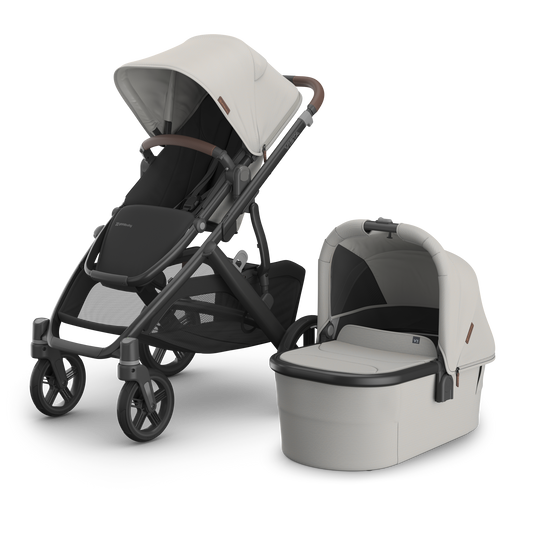 UPPAbaby Vista V3 In Savannah showcasing both a stroller and carrycot