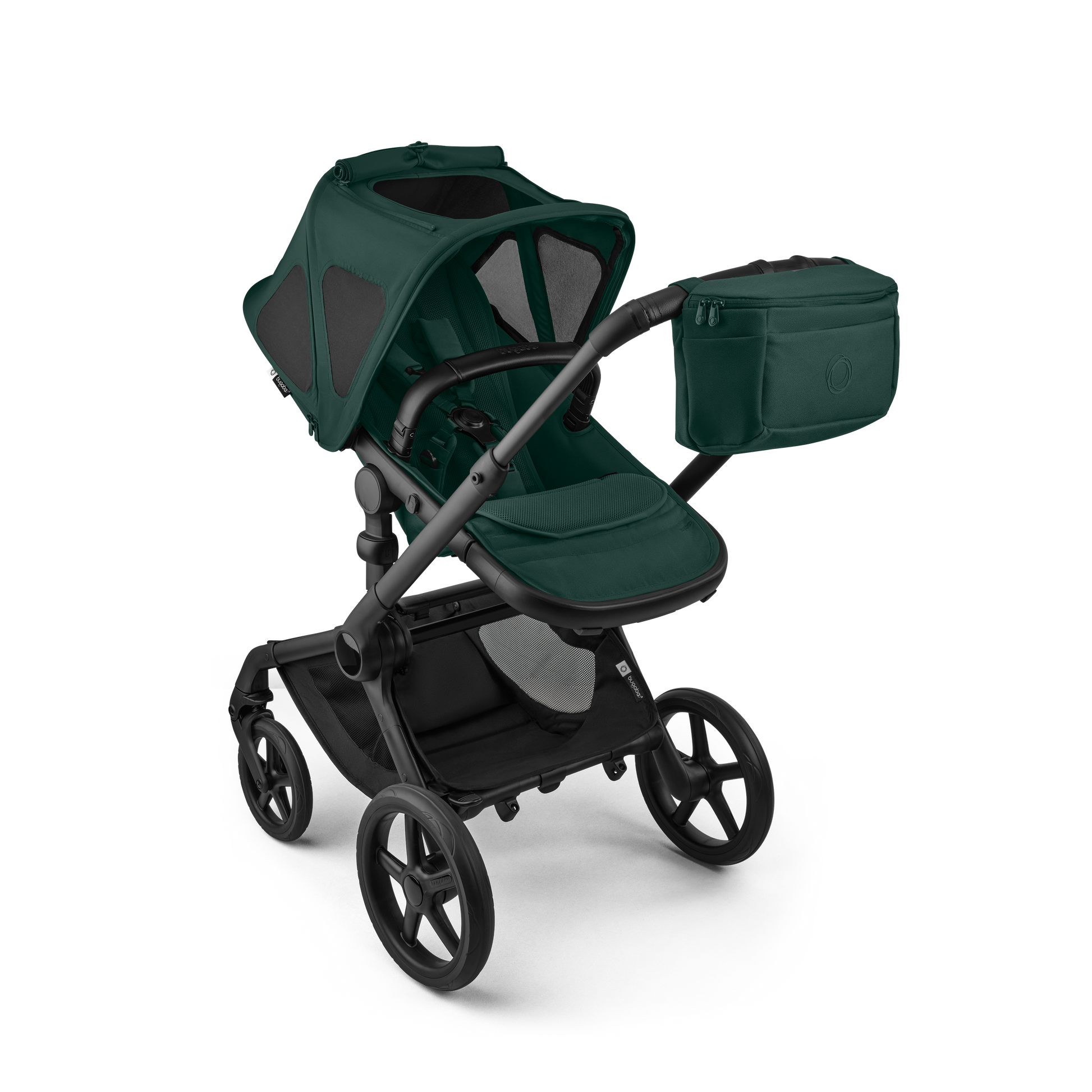 Bugaboo organiser bag for pushchair in fern green colourway.