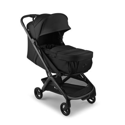 Bugaboo baby nest in black colourway to fit inside various pushchairs.