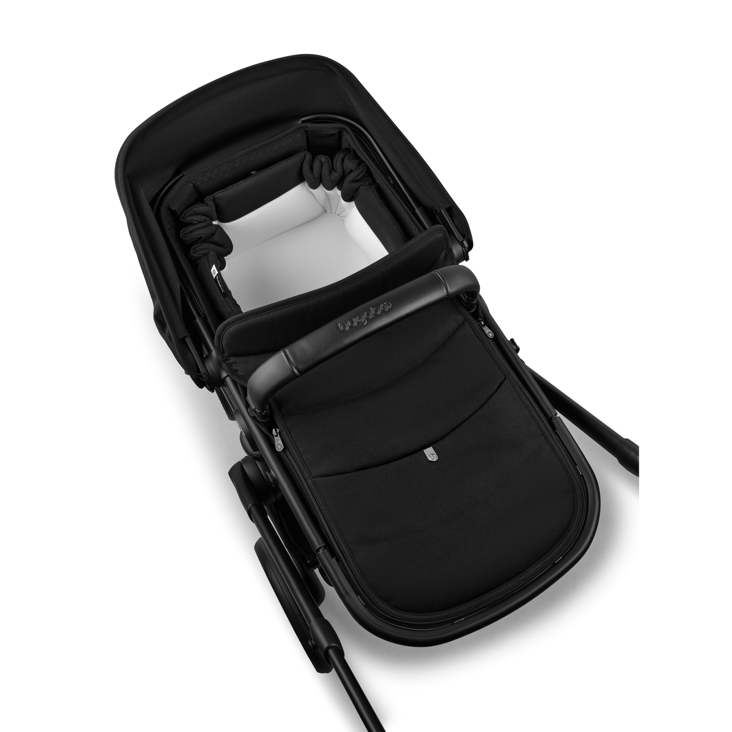 Bugaboo baby nest in black colourway to fit inside various pushchairs.
