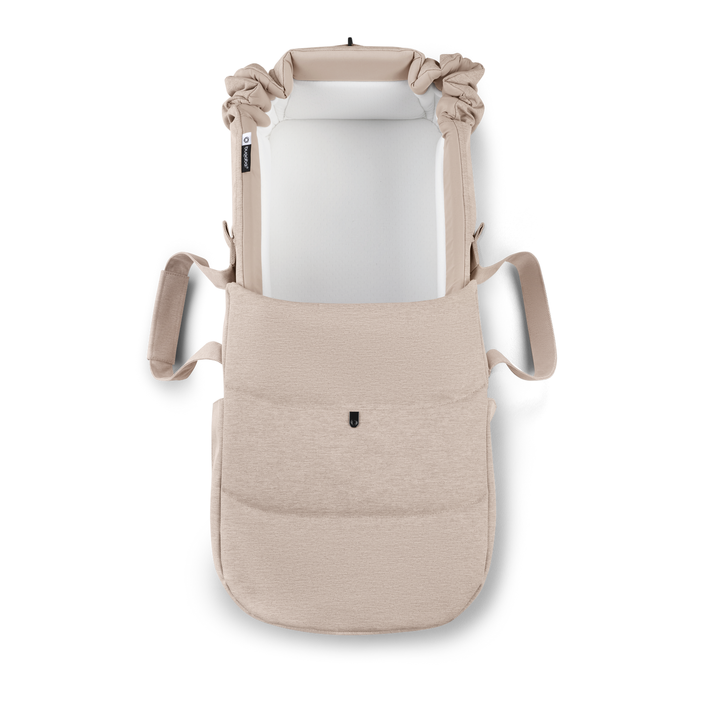 Bugaboo baby nest in desert taupe colourway to fit inside various pushchairs.