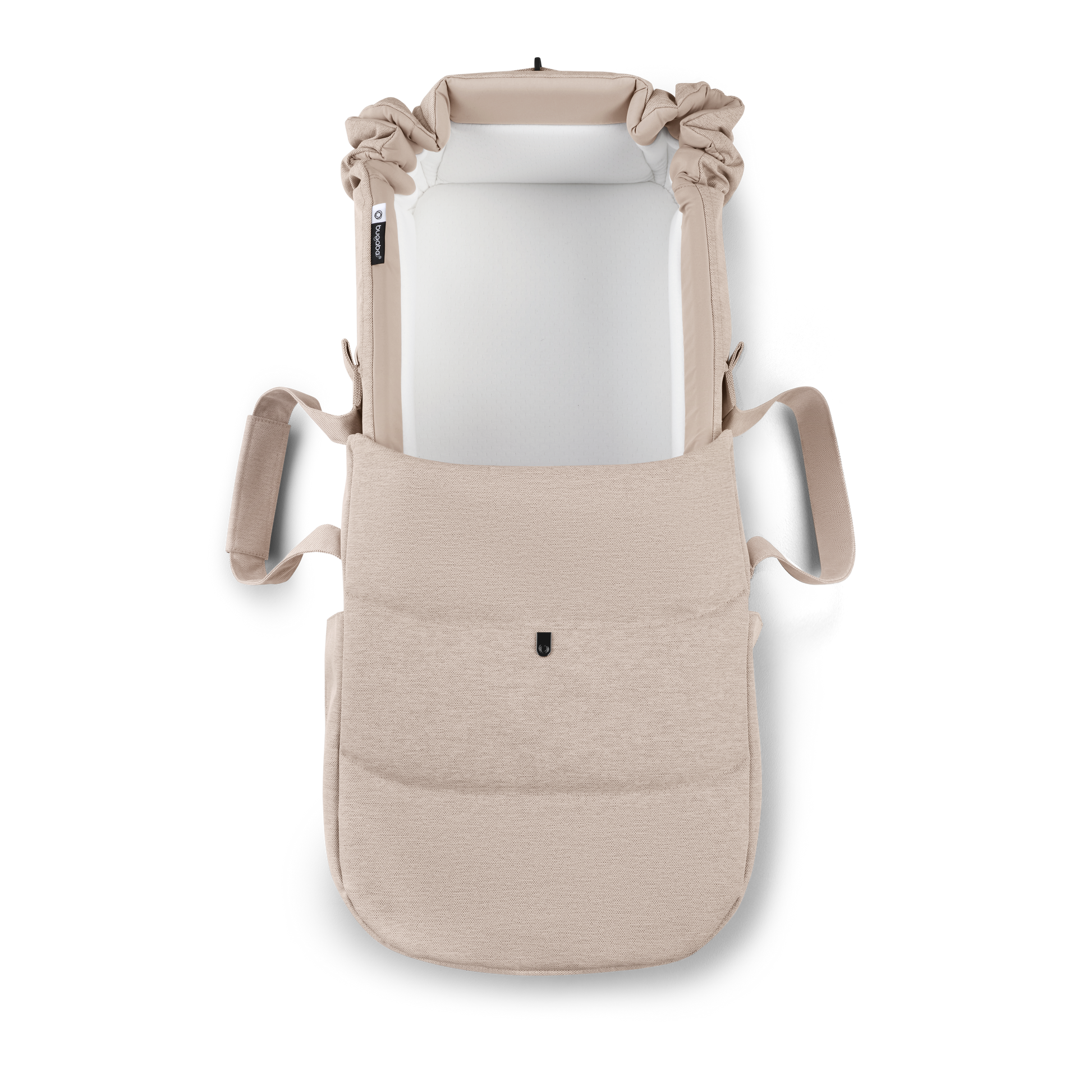 Bugaboo baby nest in desert taupe colourway to fit inside various pushchairs.