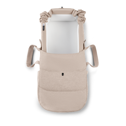 Bugaboo baby nest in desert taupe colourway to fit inside various pushchairs.