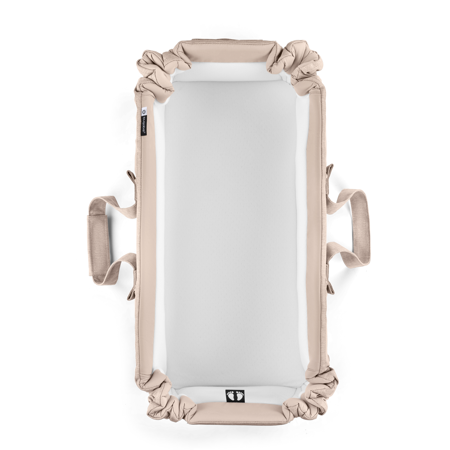 Bugaboo baby nest in desert taupe colourway to fit inside various pushchairs.