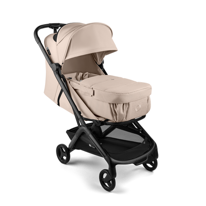Bugaboo baby nest in desert taupe colourway to fit inside various pushchairs.