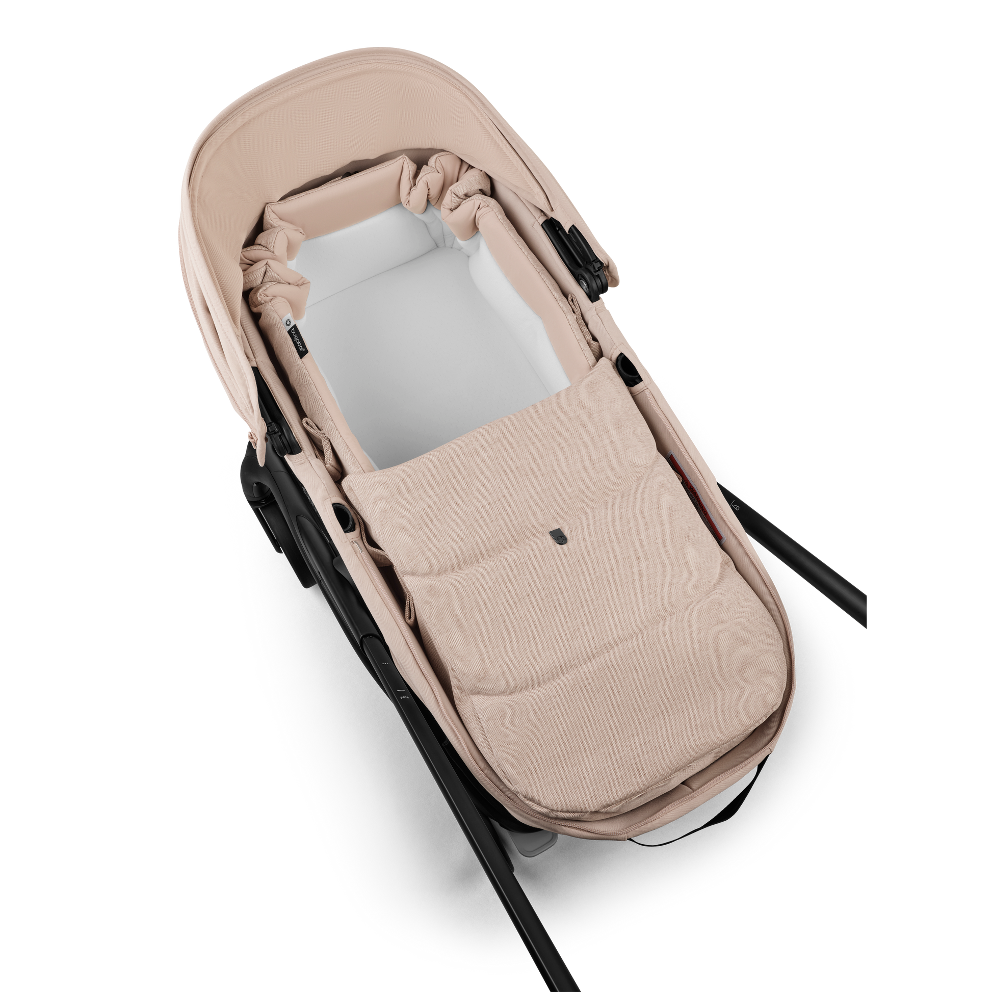 Bugaboo baby nest in desert taupe colourway to fit inside various pushchairs.