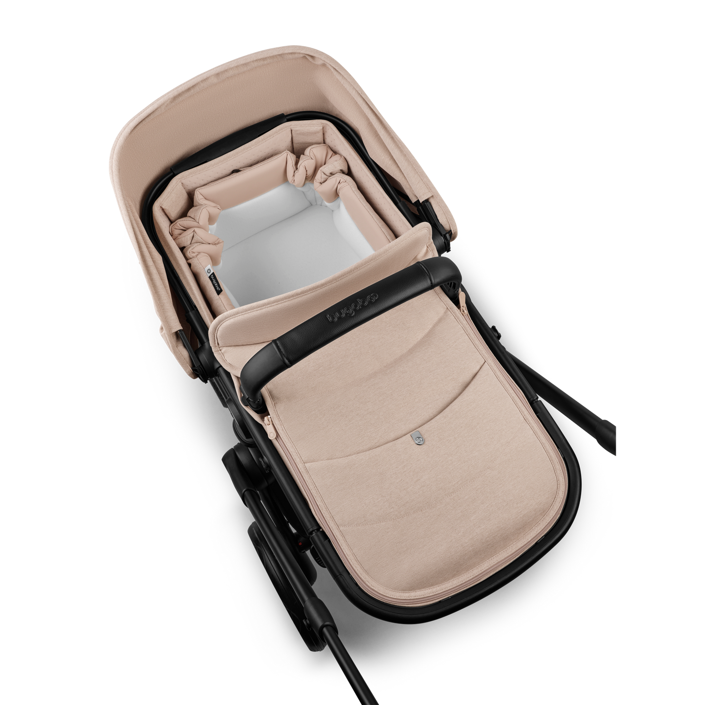 Bugaboo baby nest in desert taupe colourway to fit inside various pushchairs.