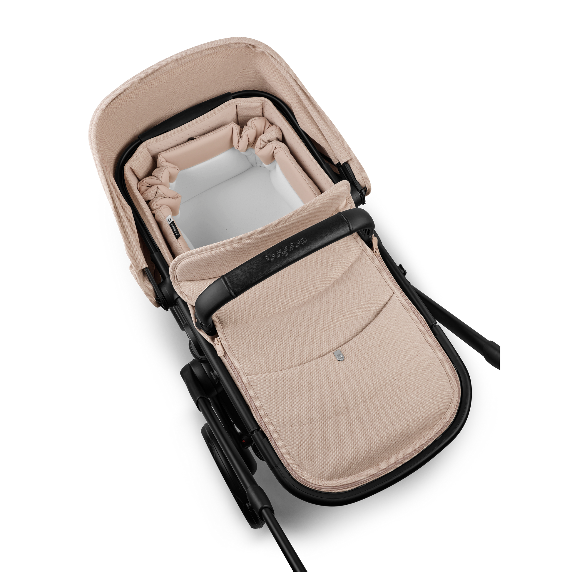 Bugaboo baby nest in desert taupe colourway to fit inside various pushchairs.