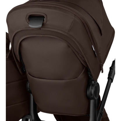 Bugaboo Donkey 6 pushchair single mode in cocoa brown colour.