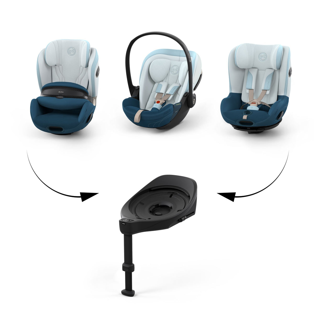Cybex Sirona S car seat without base, in opal blue style colour way.