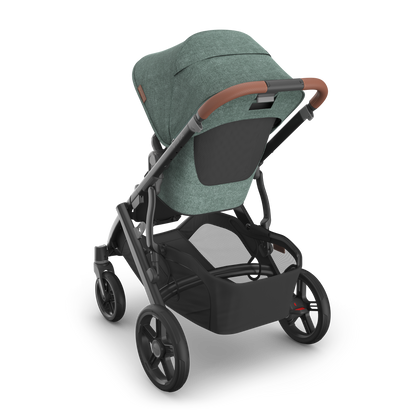 UPPAbaby Vista in Gwen showcasing stroller from the back profile