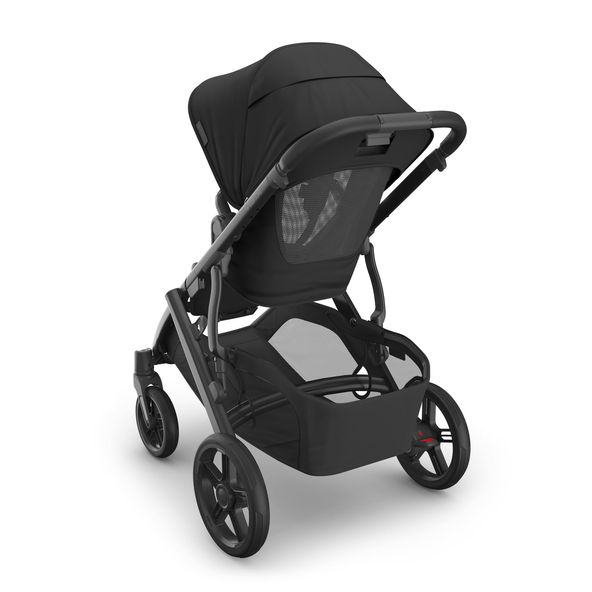 UPPAbaby Vista in Jake showcasing stroller from the back profile