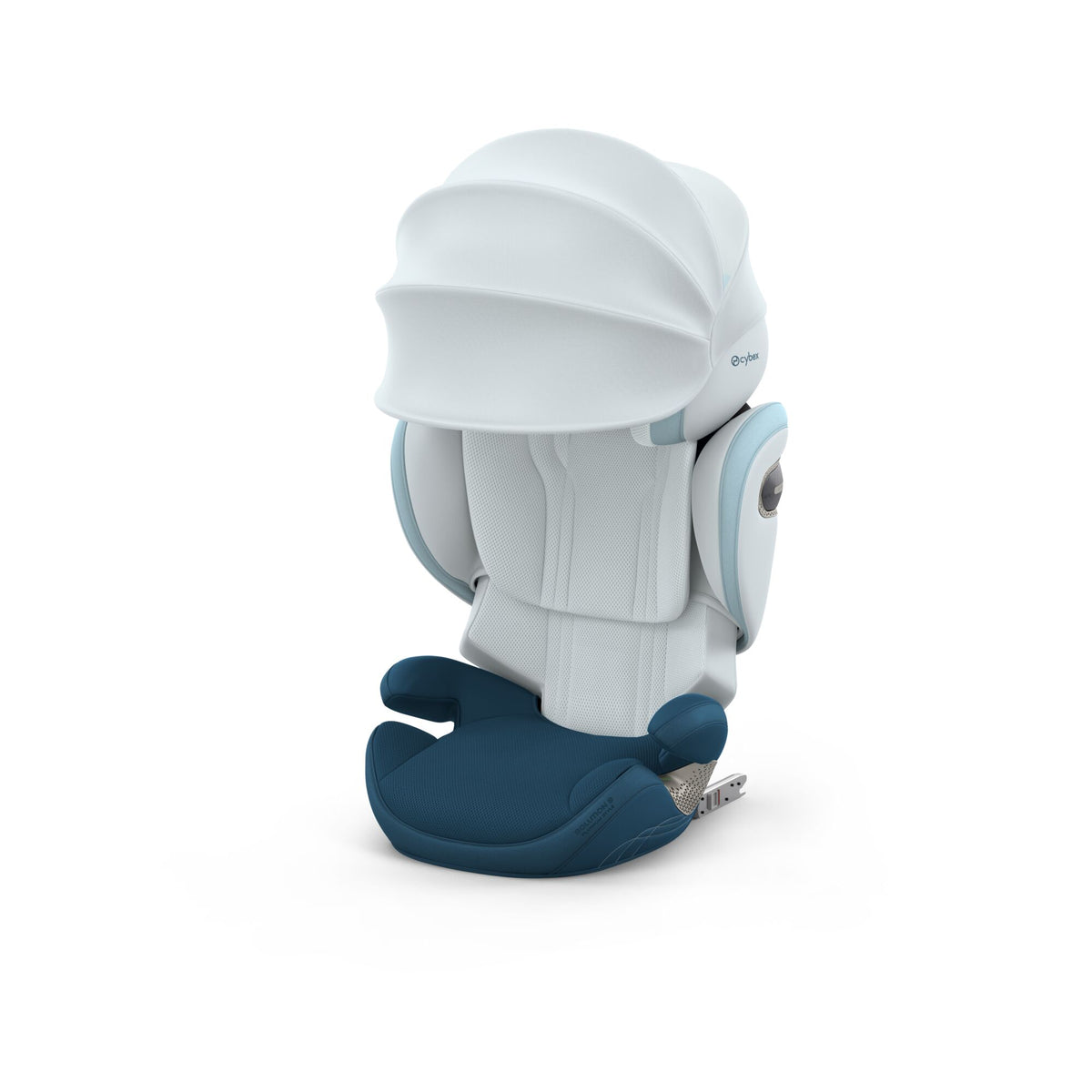 Cybex solution s high back child car seat in  opal blue style colour.