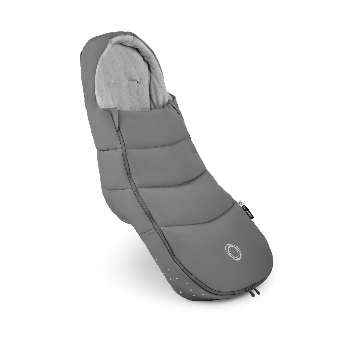 Bugaboo footmuff in Moon Grey designed for infants ensuring warmth and comfort.